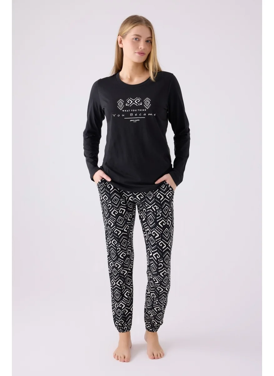 بيير كاردان Double Pajama Set Black - Jersey