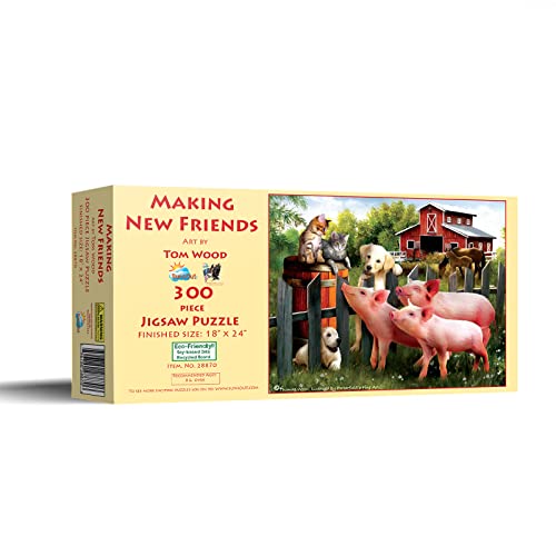 SUNSOUT INC Making New Friends 300 pc Jigsaw Puzzle by Artist Tom Wood Finished Size 18 x 24 MPN 28870 - Image 5