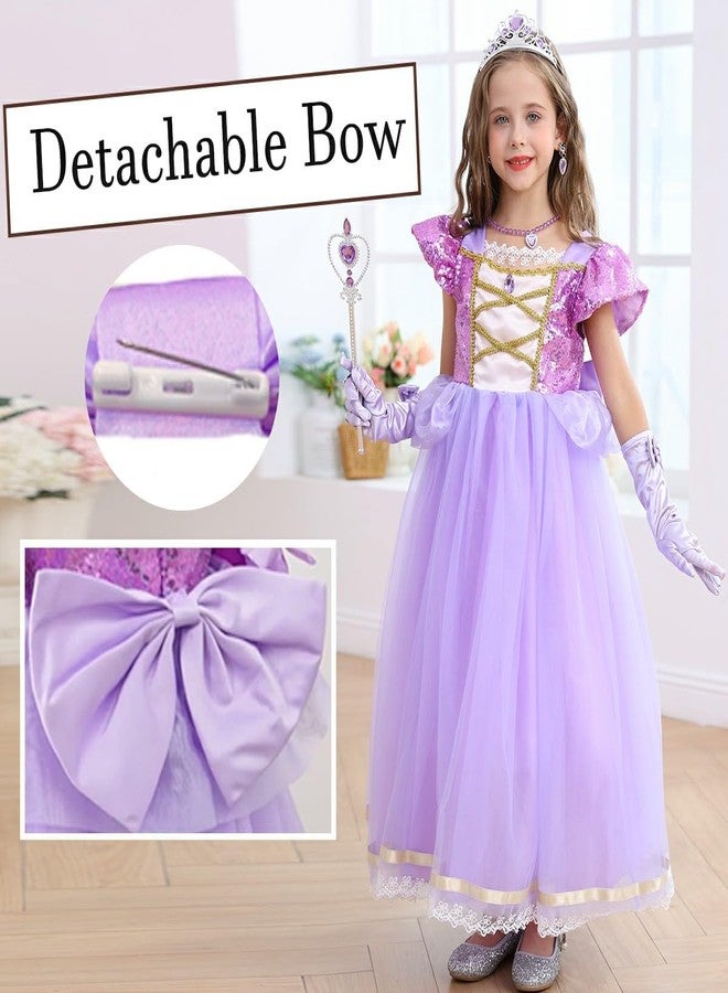 Luzlen Rapunzel Princess Costume for Girls Fancy Dress Up for Birthday Cosplay Party Gifts Purple, 4-5T(Tag 120) - Image 5