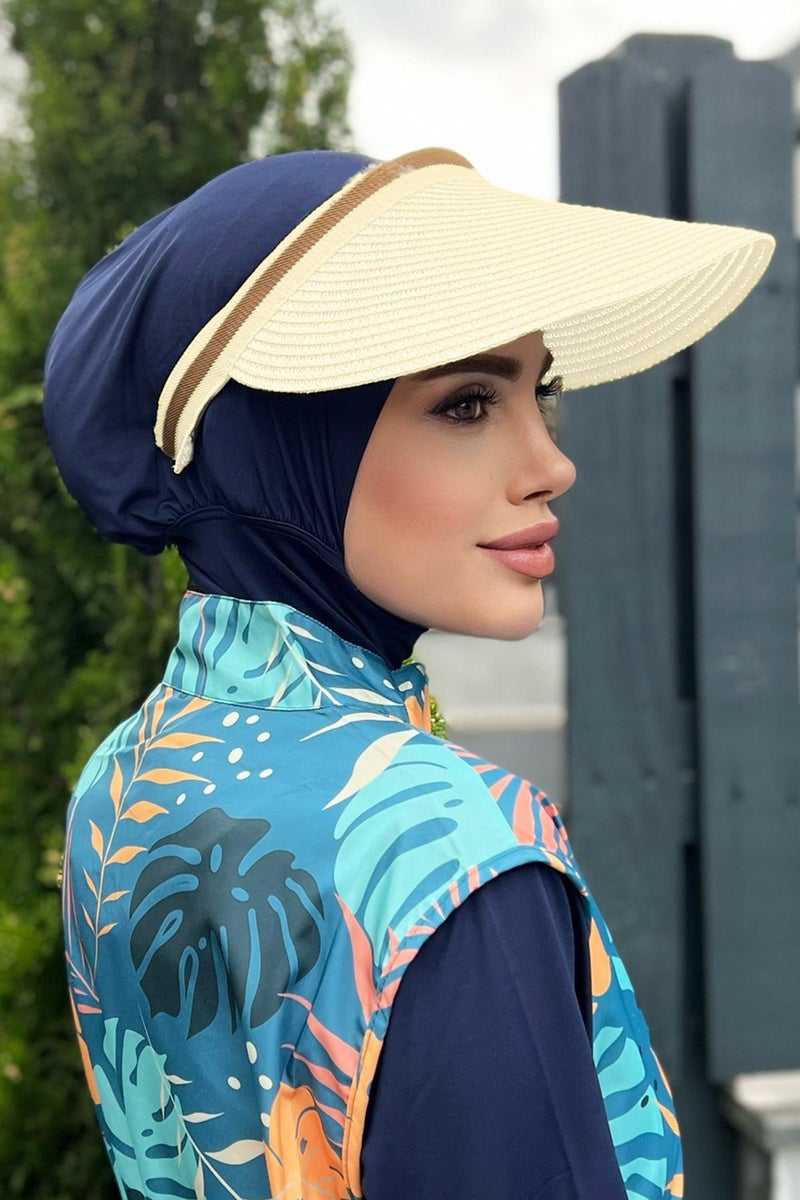 Remsa Mayo Remsa Swimsuit Visor Straw Hat Sunscreen Visor Ecru Rş-37  - Image 2