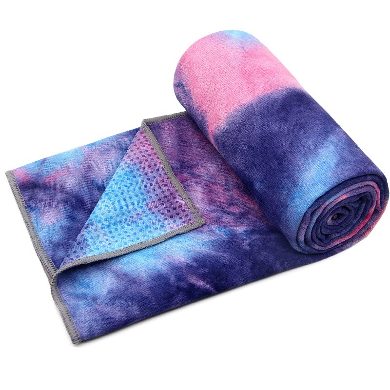 Eunzel Yoga Towel,Hot Yoga Mat Towel with Grip Dots Sweat Absorbent Non-Slip for Hot Yoga, Pilates and Workout 24" x72", Purple & Blue - Image 4