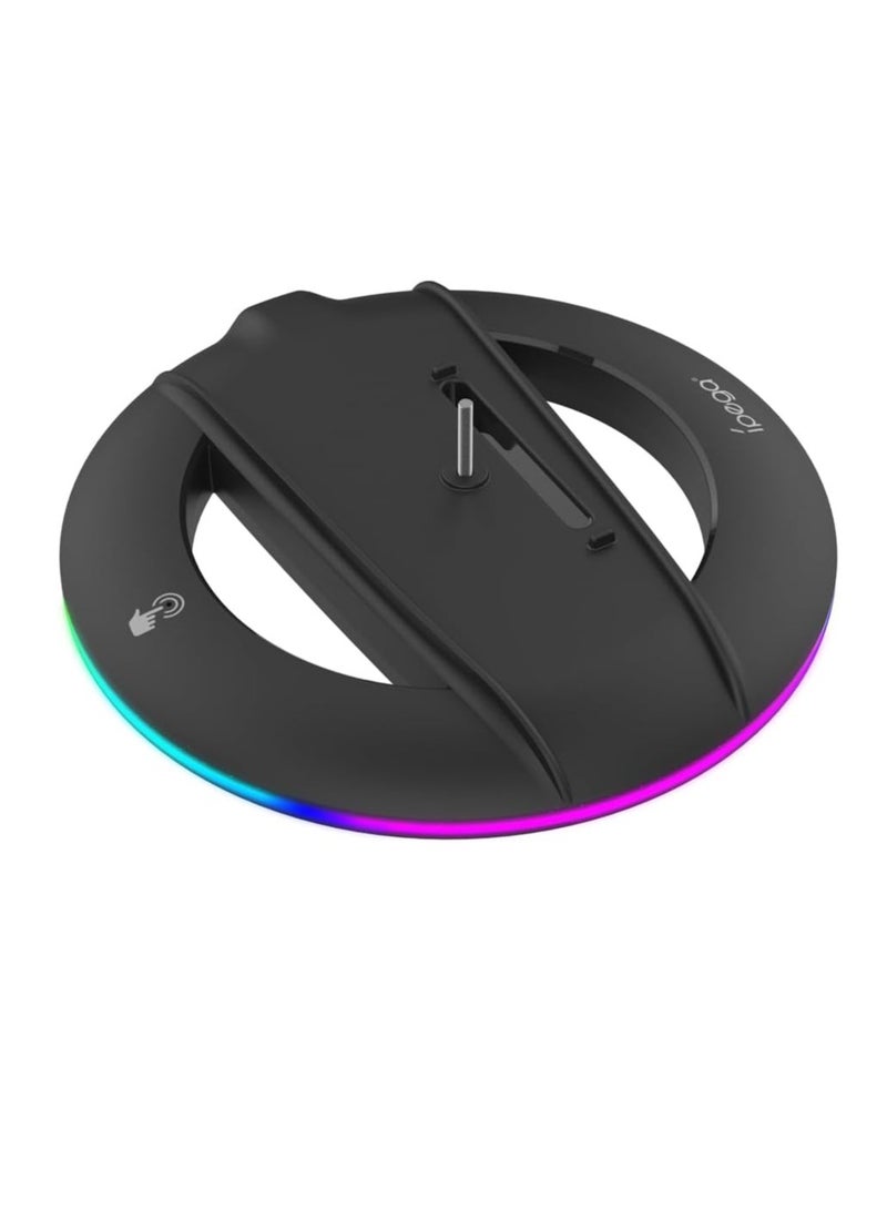 General PS5 Slim Vertical Stand, Optical and Digital Version Vertical Stand with Screw for Playstation 5 Slim Base Accessories (Round Base with RGB Light)  - Image 3