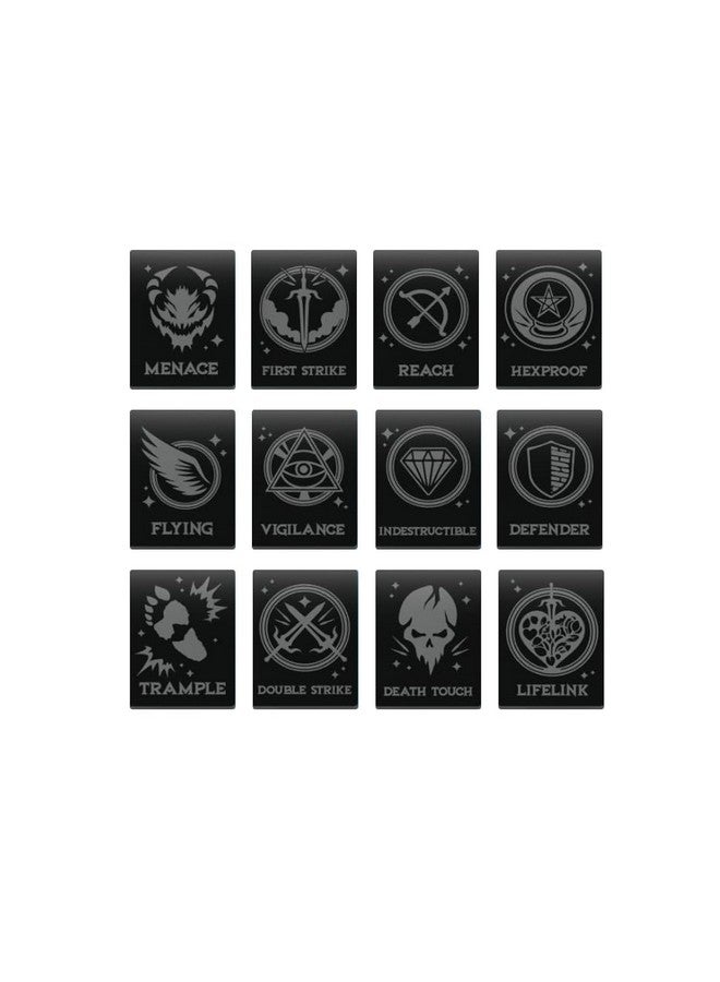 LITKO Ability Tokens | Keyword Counters Set| Compatible with Magic: The Gathering | MTG | Black - Image 1