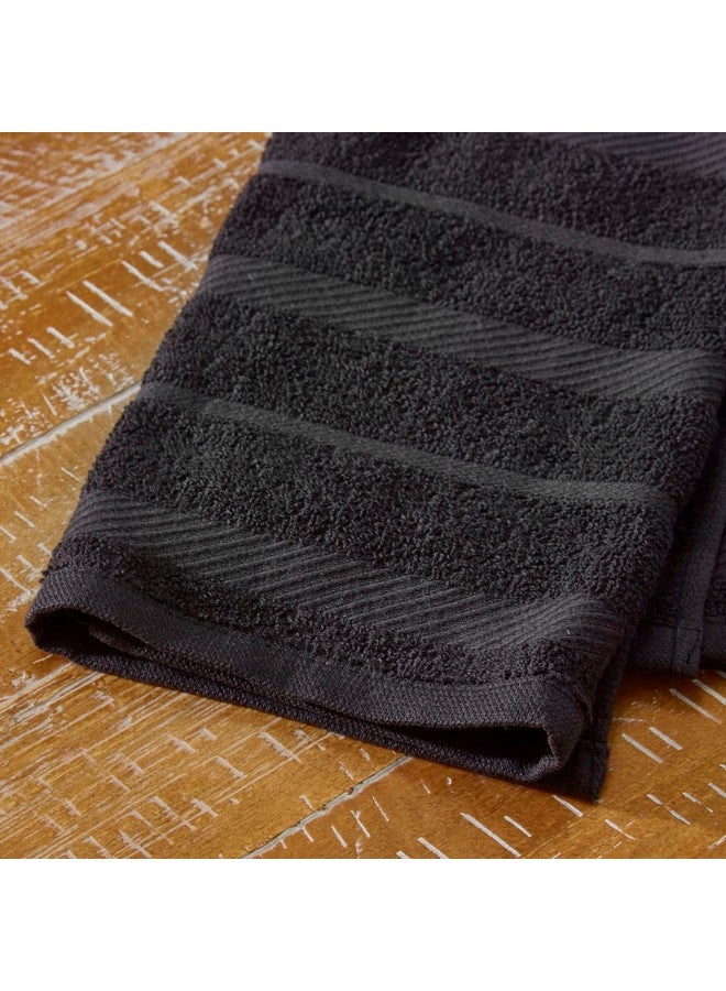 كيتشن إيد طقم مناشف مطبخ كيتشن إيد ألباني، عبوة من 4 قطع، أسود/أبيض غير لامع، 16 بوصة × 26 بوصة - Image 3