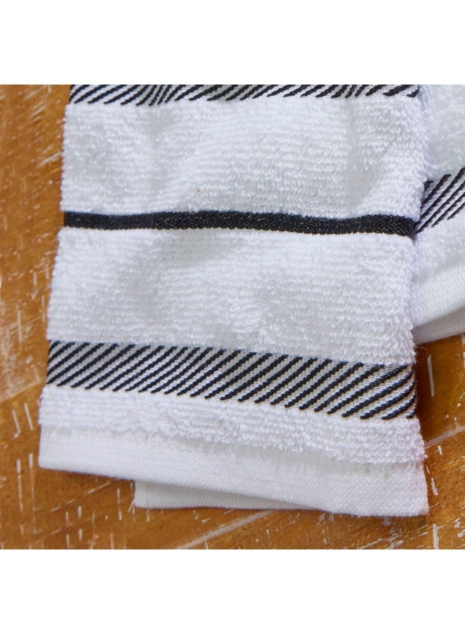 كيتشن إيد طقم مناشف مطبخ كيتشن إيد ألباني، عبوة من 4 قطع، أسود/أبيض غير لامع، 16 بوصة × 26 بوصة - Image 2
