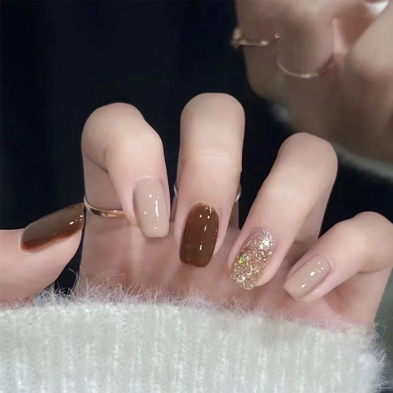 Generic Ice-Transparent Camellia Butterfly Nail Sticker Set BS2103 Brown Platinum Tablets 