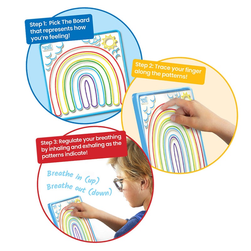 hand2mind Mindful Maze Boards, Learn Breathing Patterns, Mindfulness for Kids Anxiety Relief, Tactile Sensory Toys, Play Therapy Toys, Social Emotional Learning Activities, Calm Down Corner Supplies - Image 5