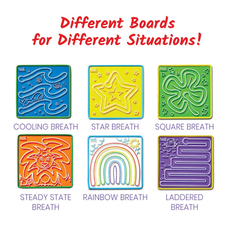 hand2mind Mindful Maze Boards, Learn Breathing Patterns, Mindfulness for Kids Anxiety Relief, Tactile Sensory Toys, Play Therapy Toys, Social Emotional Learning Activities, Calm Down Corner Supplies - Image 2