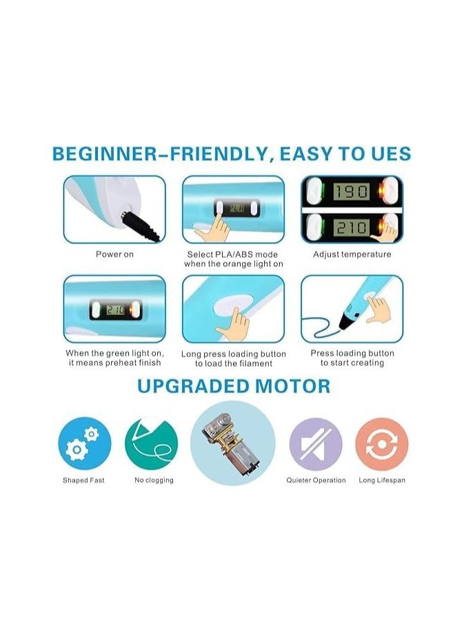 general 3D Printing Pen with Display, 3D Drawing Printing Pen with PLA ABS Refills 3 Colors, 3D Doodler Pen Creative Toy, DIY Arts Crafts Gift for Kids & Adults - Image 3