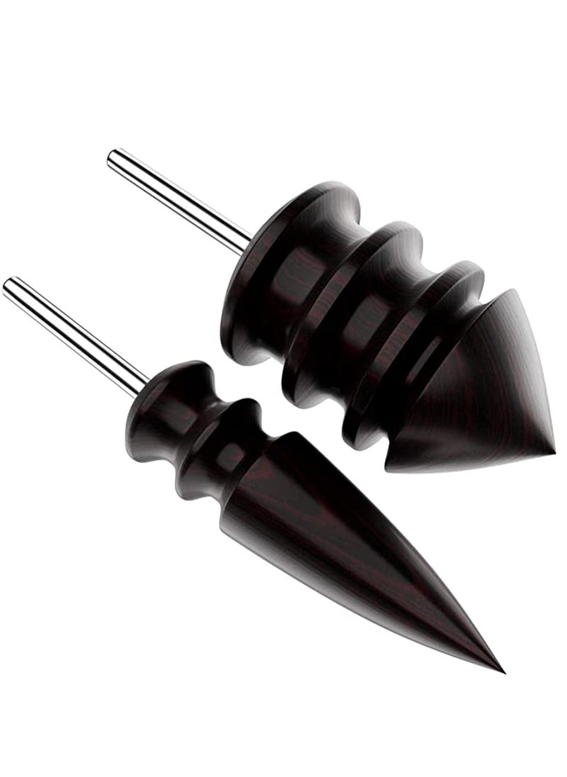 KASTWAVE - Leather Burnisher Bits 2-pack for Rotary Tools – Pointed Tip and Multi Grooved Burnishing Tips Made of Solid Tropical Sandalwood Create Smooth, Clean Edges on Leather Craft Projects - Image 1
