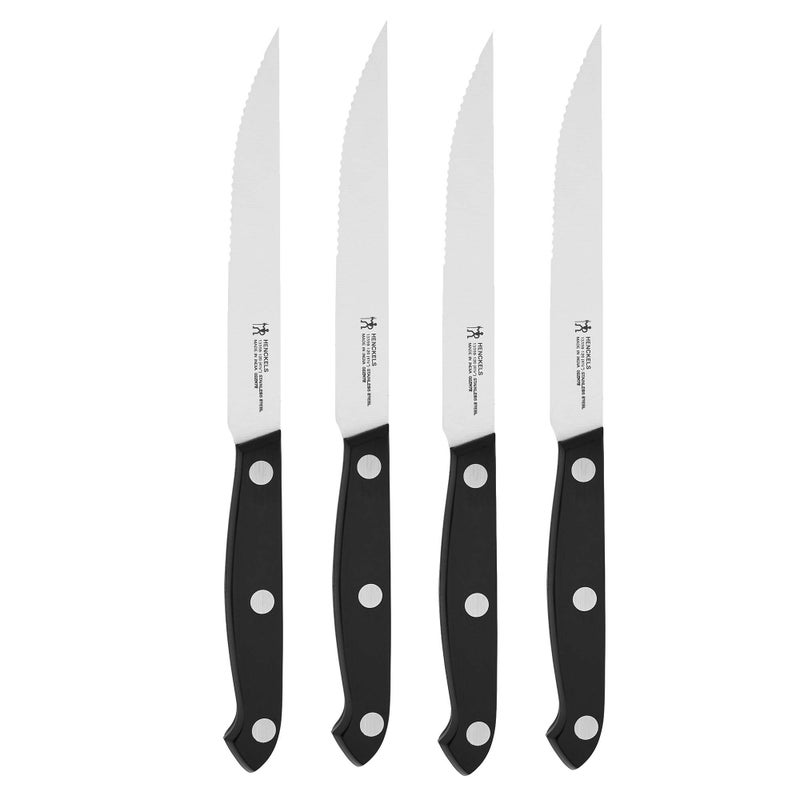 HENCKELS HENCKELS Prime Razor-Sharp Steak Knife Set of 4, German Engineered Informed by 100+ Years of Mastery,Black 