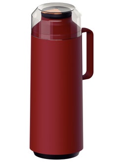 TRAMONTINA Since 1911,Made in Brazil- Exata Red Plastic Thermal Beverage Dispenser with 1 Liter Glass Liner and Plastic Lid  - Image 1