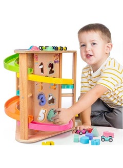 vesus Activity Cube High quality Activity Center Car Track glider Hammer Knock Ball Shape Sorter Number Sorter Puzzle Matching Montessori educational toy gift for Kids 1,2,3,4,5 years  - Image 2