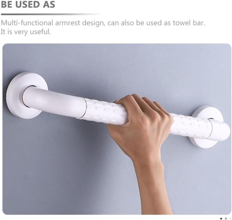Bathroom Toilet Handrail 40cm White Non-Slip Stainless Steel Grab Bar for Disabled Persons Shower Safety Rail Bathroom Accessibility Aid - Image 3