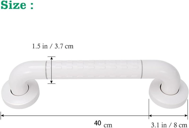 Bathroom Toilet Handrail 40cm White Non-Slip Stainless Steel Grab Bar for Disabled Persons Shower Safety Rail Bathroom Accessibility Aid - Image 2