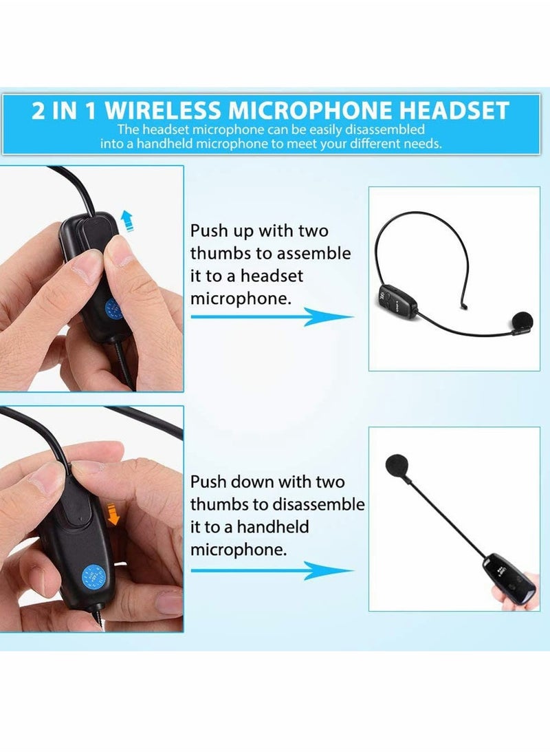 KASTWAVE - Wireless Microphones System Microphone Headset Lavalier Lapel Speak Beltpack Receiver Suitable for Smartphone Laptop Desktop PC Speaker Stage Public Speaking and Teaching - Image 1