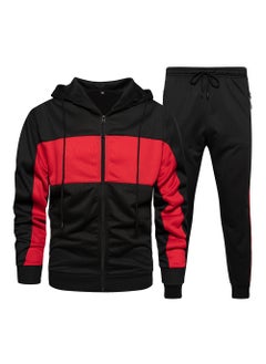 Generic Mens Autumn Winter Casual Hoodie Tracksuit Set Black  - Image 1