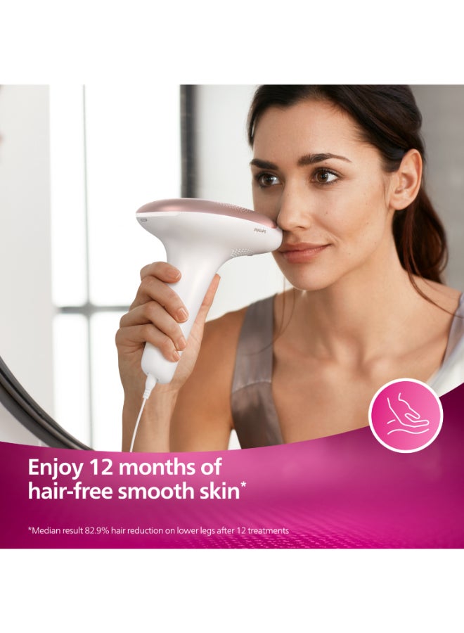 Philips Lumea IPL, Hair Removal, 7000 Series, Skintone Sensor, 2 Attachments, Body, Face, Compact Pen Trimmer, Corded Use, BRI921/60, 60 Days Money Back Guarantee White/Rose Gold - Image 5