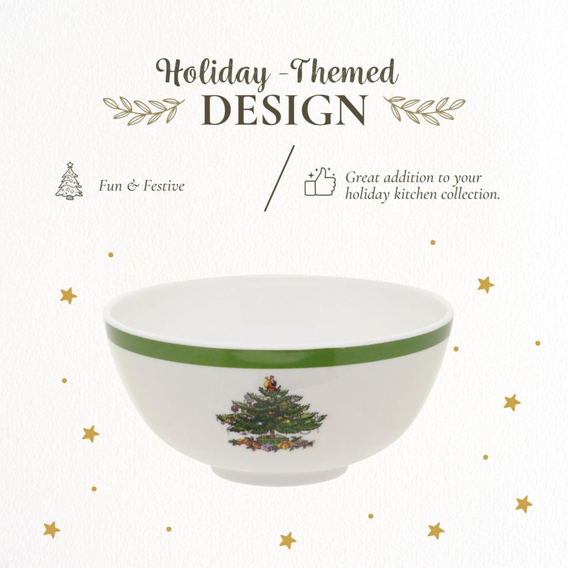 Spode Christmas Tree 6-Inch Melamine Bowls - Set of 4 Festive Bowls for Soup, Dessert, Holiday Dishes - Durable, Dishwasher Safe - Versatile Tableware for Indoor, Outdoor Christmas Gatherings - Image 3