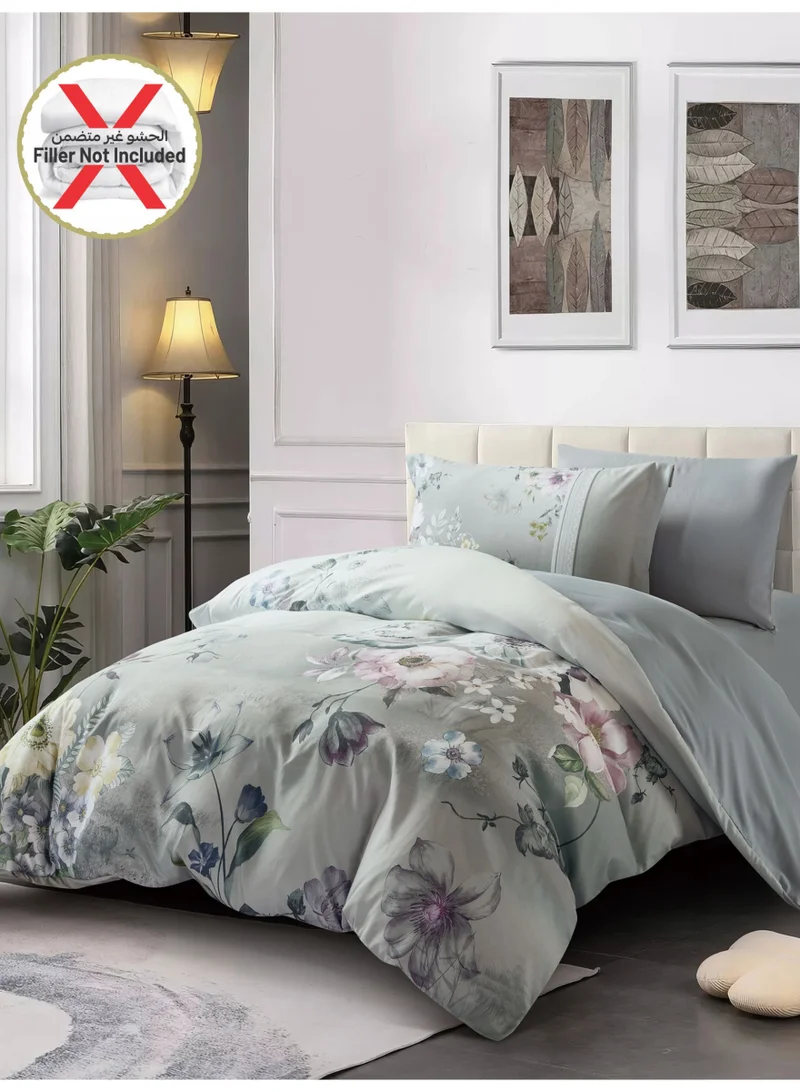 دوناتيلا طقم غطاء لحاف مشجر 4 قطع مقاس كوين يناسب سرير 150×200 سم مايكروفايبر ناعم , تصميم راقي و انيق , يناسب جميع الفصول (لا يشمل حشوة اللحاف)