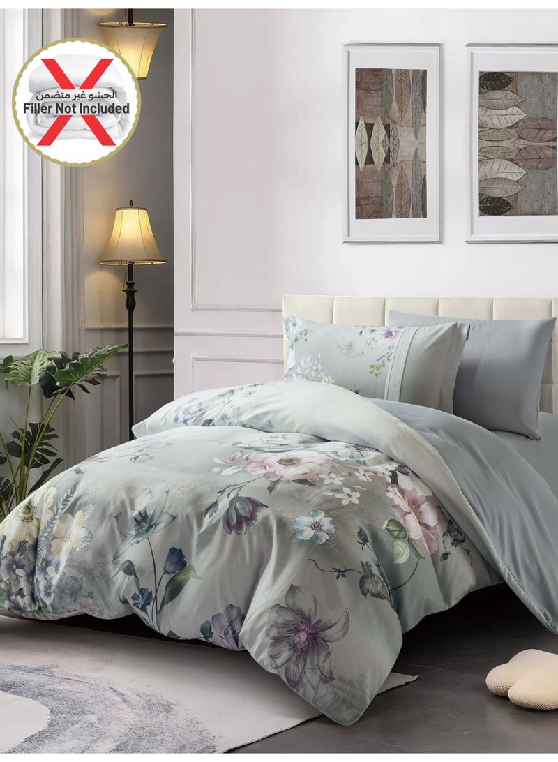 دوناتيلا طقم غطاء لحاف مشجر 4 قطع مقاس كوين يناسب سرير 150×200 سم مايكروفايبر ناعم , تصميم راقي و انيق , يناسب جميع الفصول (لا يشمل حشوة اللحاف) - Image 2