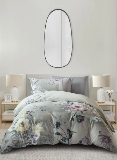 دوناتيلا طقم غطاء لحاف مشجر 4 قطع مقاس كوين يناسب سرير 150×200 سم مايكروفايبر ناعم , تصميم راقي و انيق , يناسب جميع الفصول (لا يشمل حشوة اللحاف)