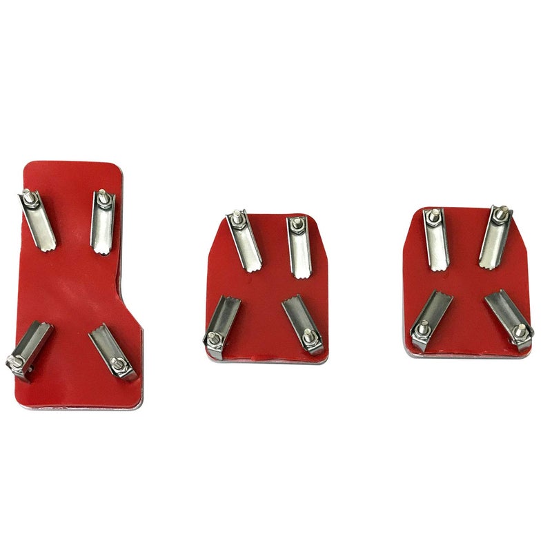 Oshotto 3 Pcs Non-Slip Manual CS-320 Car Pedals Kit Pad Covers Set Compatible with Maruti Suzuki 800 (Red) - Image 4