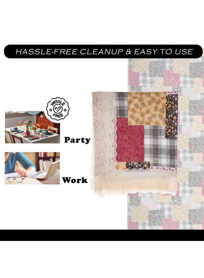 Kuber Industries Dining Table Cover | 60x90 Inch | 6 Seater Dining Table | PVC Table Cloth | Kitchen Table Cover | Waterproof Table Cover | Table Cloth for Dining Table | Barik Flower | Multicolor - Image 5