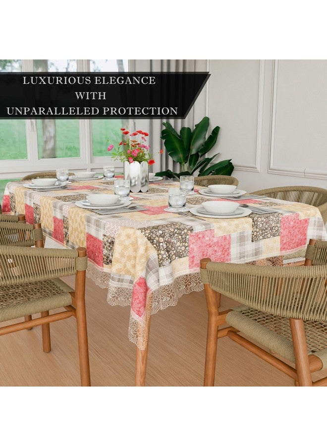 Kuber Industries Dining Table Cover | 60x90 Inch | 6 Seater Dining Table | PVC Table Cloth | Kitchen Table Cover | Waterproof Table Cover | Table Cloth for Dining Table | Barik Flower | Multicolor - Image 4
