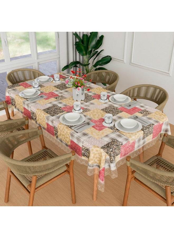 Kuber Industries Dining Table Cover | 60x90 Inch | 6 Seater Dining Table | PVC Table Cloth | Kitchen Table Cover | Waterproof Table Cover | Table Cloth for Dining Table | Barik Flower | Multicolor - Image 1