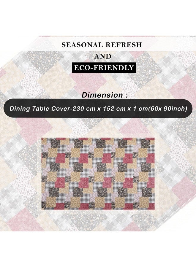 Kuber Industries Dining Table Cover | 60x90 Inch | 6 Seater Dining Table | PVC Table Cloth | Kitchen Table Cover | Waterproof Table Cover | Table Cloth for Dining Table | Barik Flower | Multicolor - Image 3