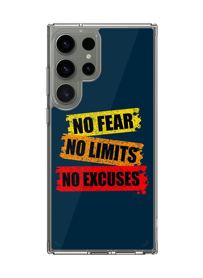 Stylizedd Classic Clear Case for Samsung Galaxy S24 Ultra , Hybrid Soft Case Flexible Edges TPU PC Gel Thin Transparent Cover - No Fear Limits Excuses - Image 1
