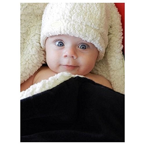 JJ Cole Baby Winter Hat, Mitten, and Booties Set – Winter Baby Essentials – 0 to 6 Months - White sherpa - Image 3