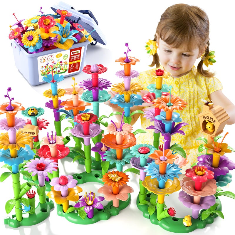 Garbo Star 148PCS Flower Garden Building Toys for 3 4 5 6 Year Old Girls, Educational Activity Preschool Birthday Gifts for 3 4 5 Year Old Girls, Building Stem Toys for Kids Toddlers Ages 3-5 - Image 2