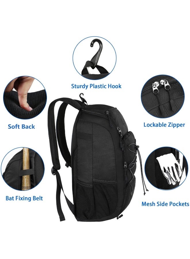 MATEIN MATEIN Youth Baseball Bag, Softball Bag with Cleats Pocket for Girls, Boys, Adult, Large Baseball Backpack for Men with Fence Hook- Hold 2 Bats, Batting Mitten, Helmet, Caps, Teeball Gear  - Image 4