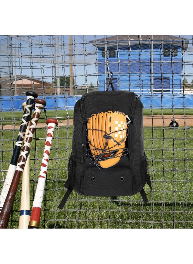 MATEIN MATEIN Youth Baseball Bag, Softball Bag with Cleats Pocket for Girls, Boys, Adult, Large Baseball Backpack for Men with Fence Hook- Hold 2 Bats, Batting Mitten, Helmet, Caps, Teeball Gear  - Image 5