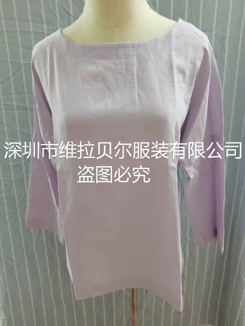 2022 Export Women'S Round Neck Cotton And Linen Loose Top Versatile Literary Retro Style Blouse Top - Image 1