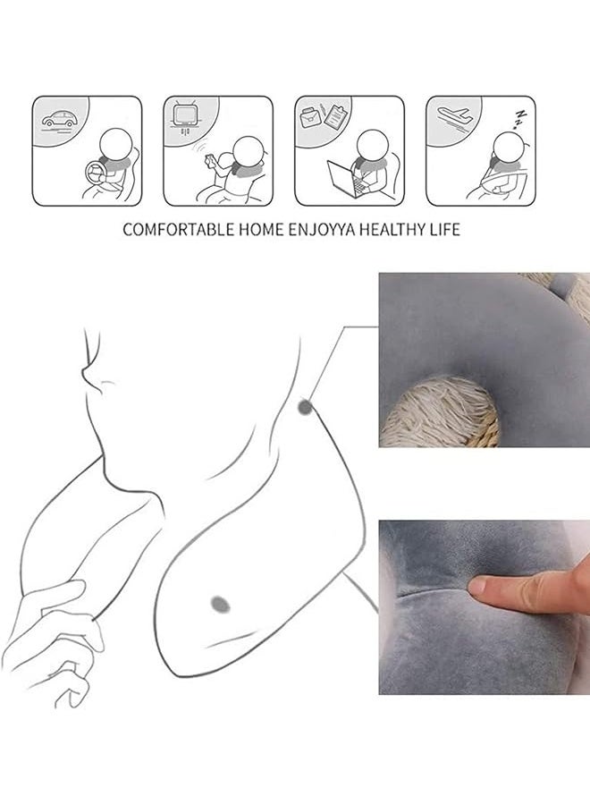 Berma Baby Camelback U-Shaped Neck Support Pillow, Airplane Travel Pillow, Travel Neck Pillow, Memory Foam U-Shaped Neck Support Car Neck Pillow, Adult Memory Foam Neck Pillow, Adjustable Flight Pillow, Ergonomic Neck Pad (Gray) - Image 5