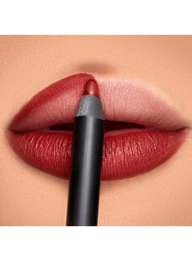 K7L Dark Red Lip Crayon (Vegan) - Waterproof and Smudge-Proof Cosmetics - Flame - Image 1