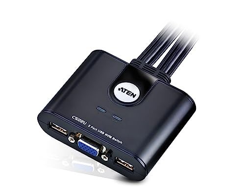 Aten 2 Port KVM 2 Way Switch, 120 Volts, Blue, Toggle - Image 4