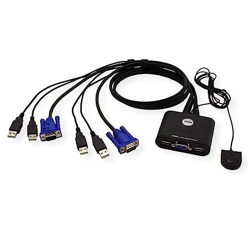 Aten 2 Port KVM 2 Way Switch, 120 Volts, Blue, Toggle - Image 2