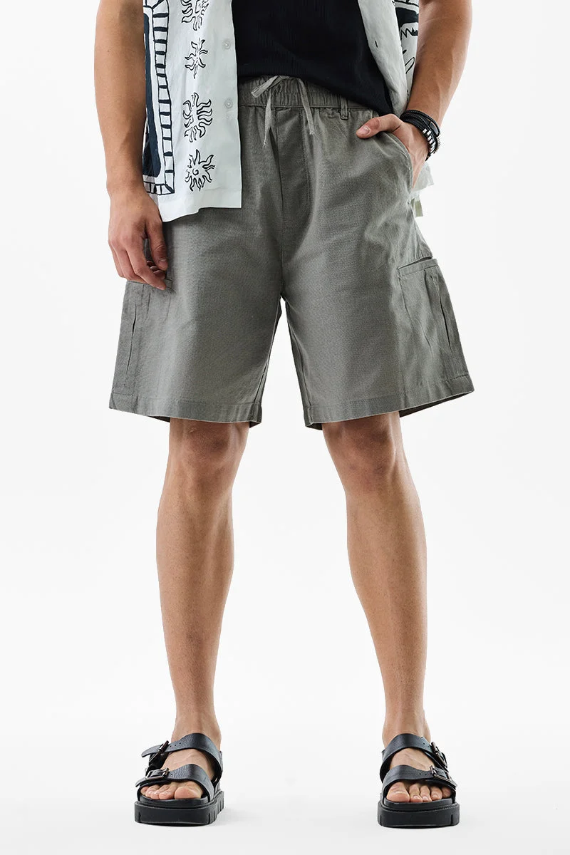 سنيتش Grey Solid Regular Fit Shorts