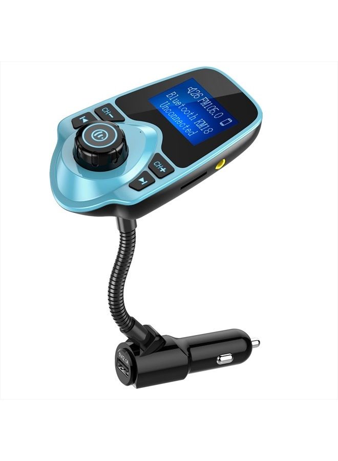nulaxy Bluetooth Car FM Transmitter Audio Adapter Receiver Wireless Hands Free Car Kit W 1.44 Inch Display (F-Green) - Image 1