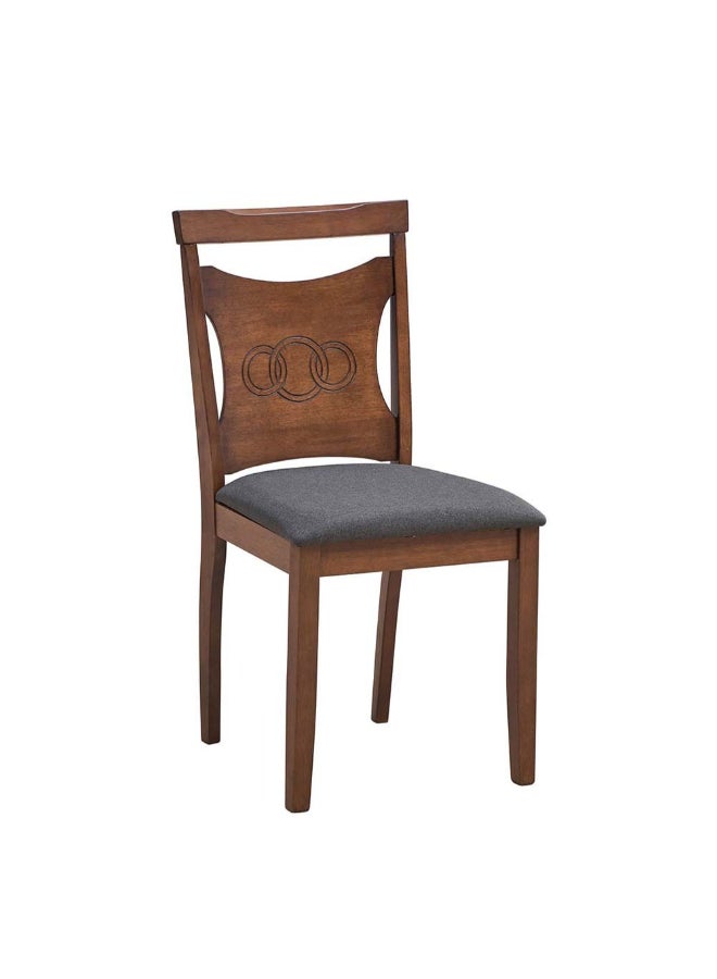 DANUBE HOME Salvoy 1+4 Dining Set 5-Piece Comfortable Dining Set Kitchen Dining Table With 4 Dining Chairs Modern Design Furniture For Dining Room - Walnut/Grey - Image 2