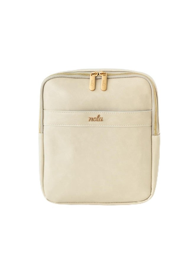 nola Diaper Bag – Backpack or Crossbody Baby Bag with Organized Storage (Pearl) - Image 1