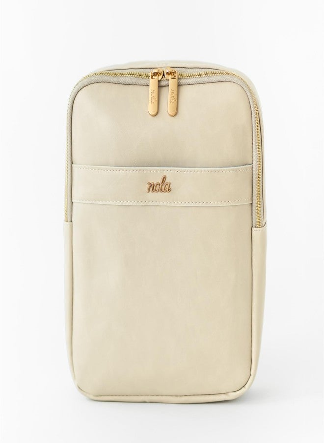 nola Diaper Bag – Backpack or Crossbody Baby Bag with Organized Storage (Pearl) - Image 2