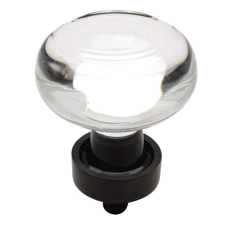 Cosmas 5 Pack 6355ORB-C Oil Rubbed Bronze Cabinet Hardware Round Knob with Clear Glass - 1-3/8" Diameter - Image 5