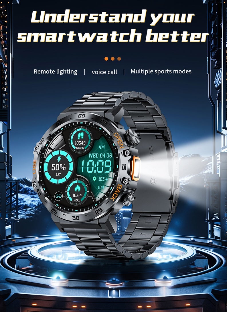 Play Video Smart Watch for Men(Answer/Make Call),  1.39 HD Screen, 400mAh Battery, 5ATM Waterproof, Fitness Tracker, 100+ Sports Modes - Image 2