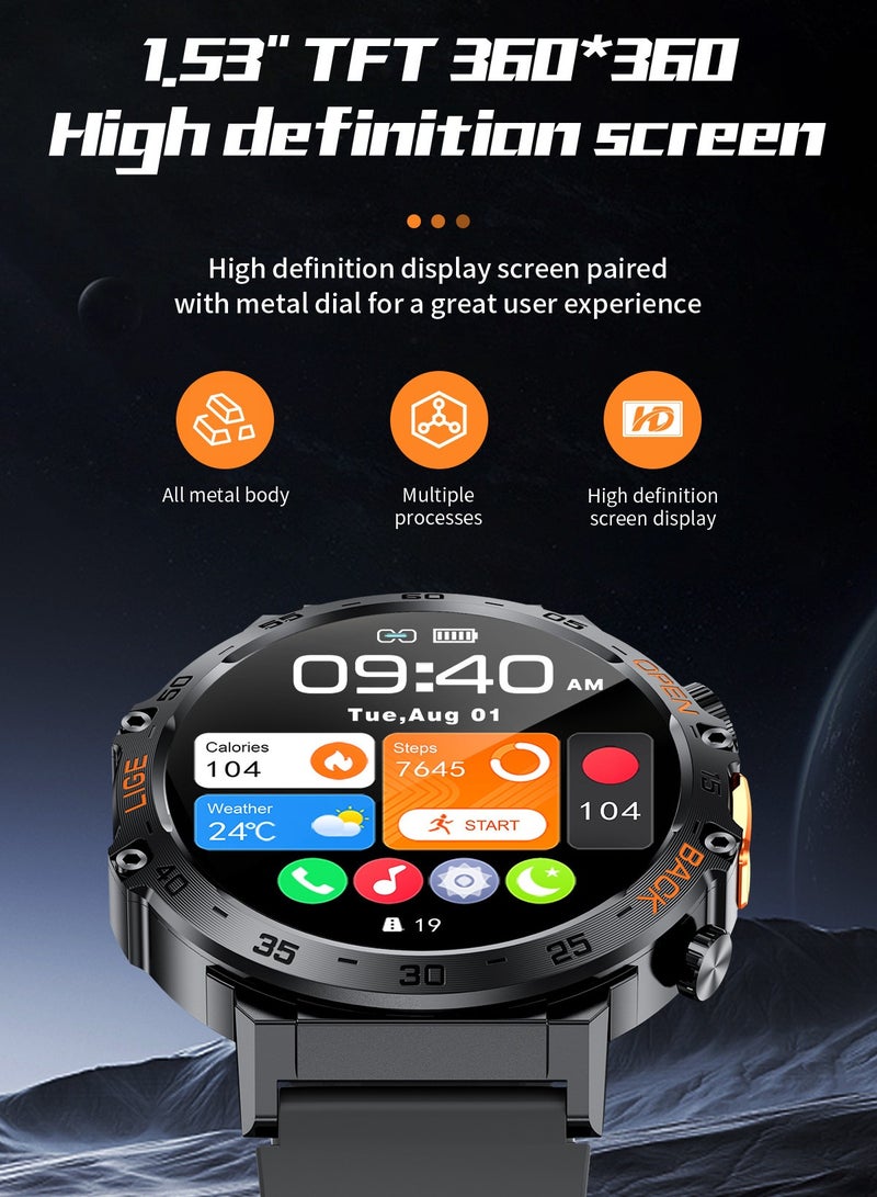 Play Video Smart Watch for Men(Answer/Make Call),  1.39 HD Screen, 400mAh Battery, 5ATM Waterproof, Fitness Tracker, 100+ Sports Modes - Image 4