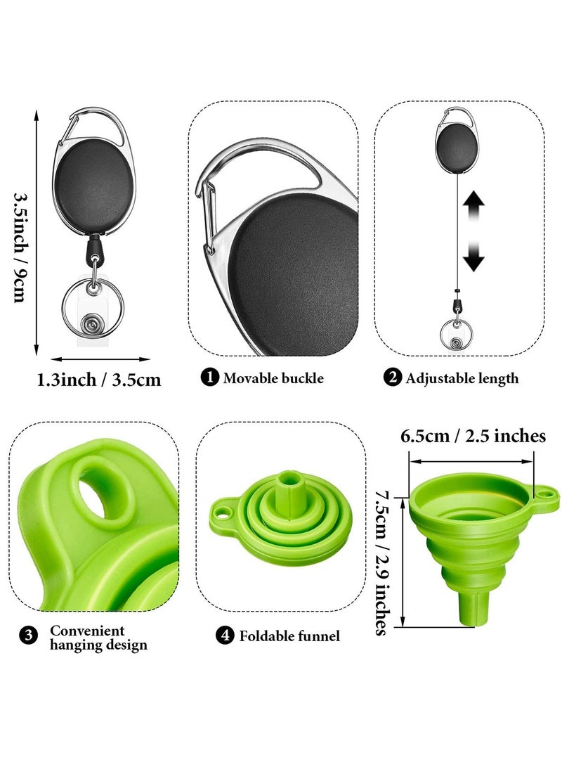 Silicone Travel Bottle Keychain Set, Includes Portable Hand Bottle Container oz Refillable Empty Bottles, Retractable Badge Holders, and Collapsible Funnel for Outdoor Sports Travel - Image 5